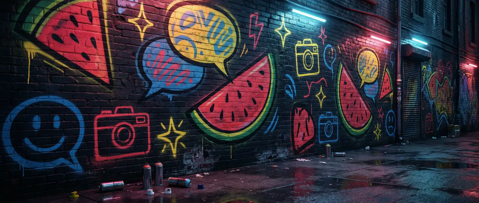 森日向子作品 瓜田直通车 - 街头涂鸦风格背景